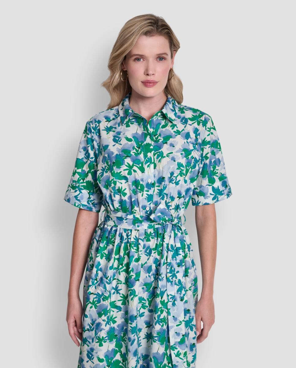 Vestido Camiseiro com Estampado Floral Multicolor-2