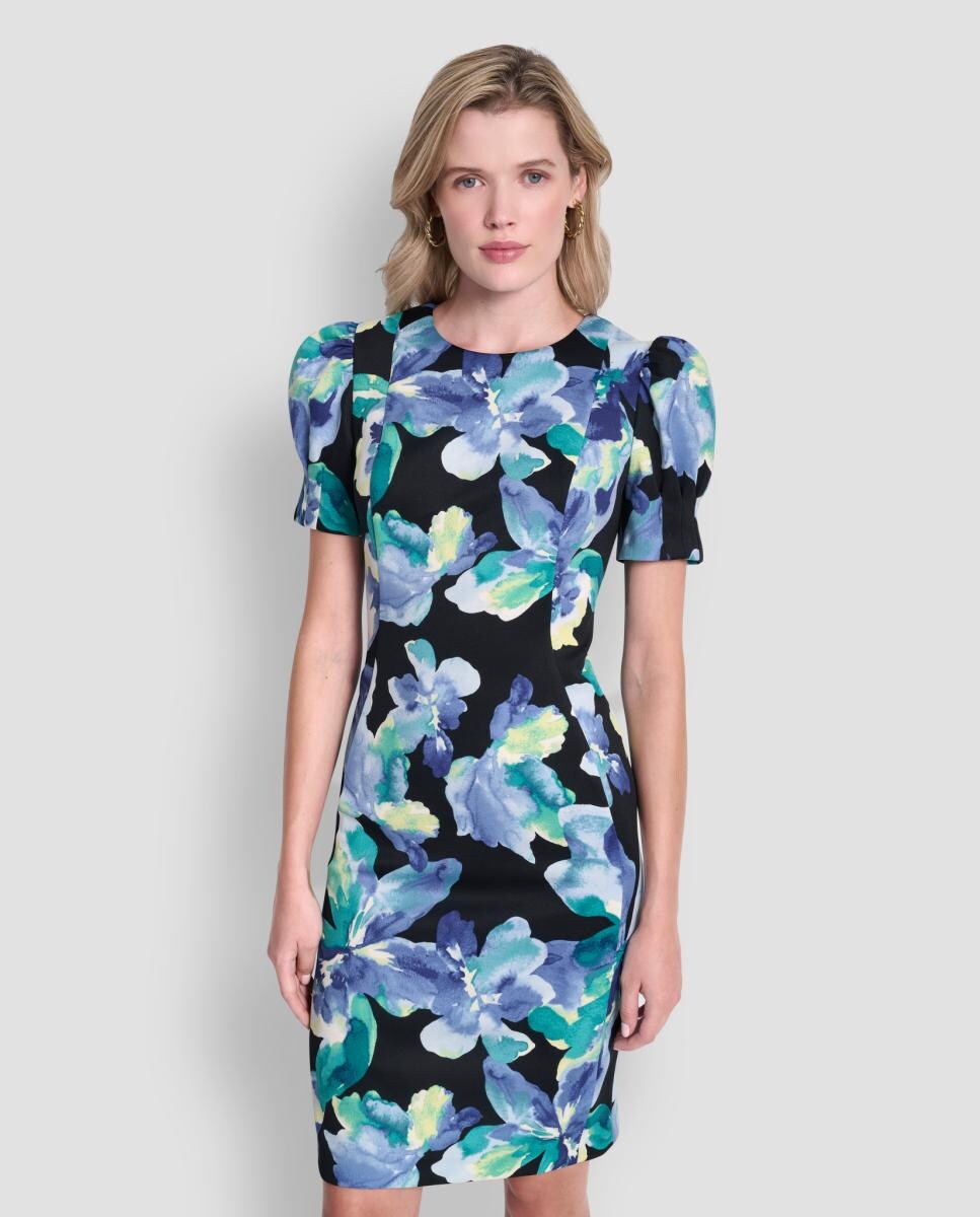 Vestido curto com estampado floral Multicolor-4