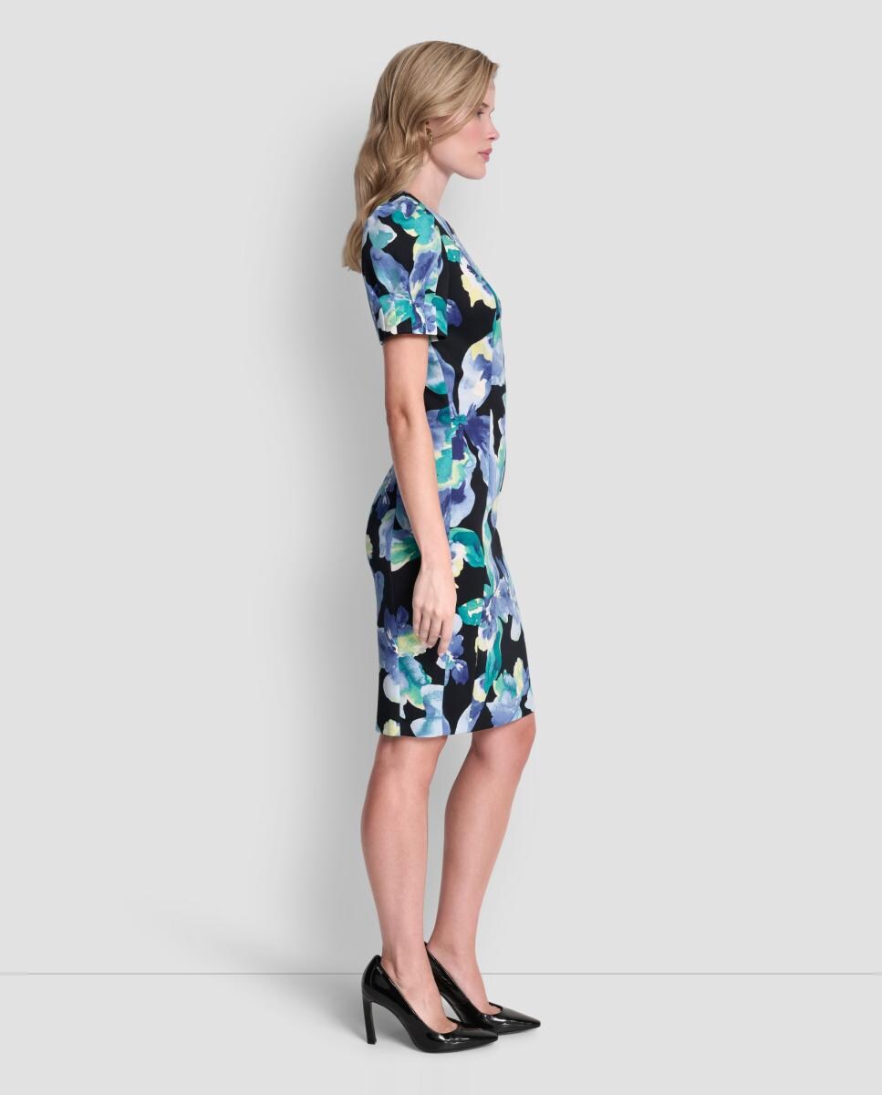 Vestido curto com estampado floral Multicolor-5