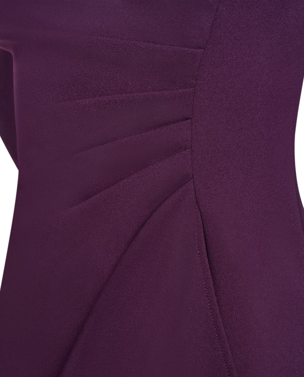 Vestido Curto de Manga 3/4 e Decote Redondo Roxo-2
