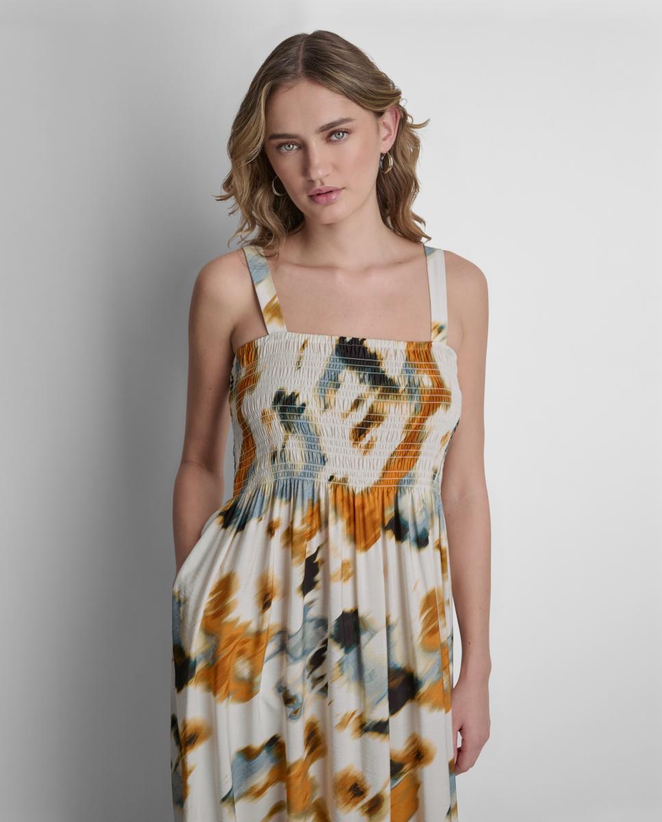 Vestido Comprido de Alças e Estampado Floral Multicolor-2