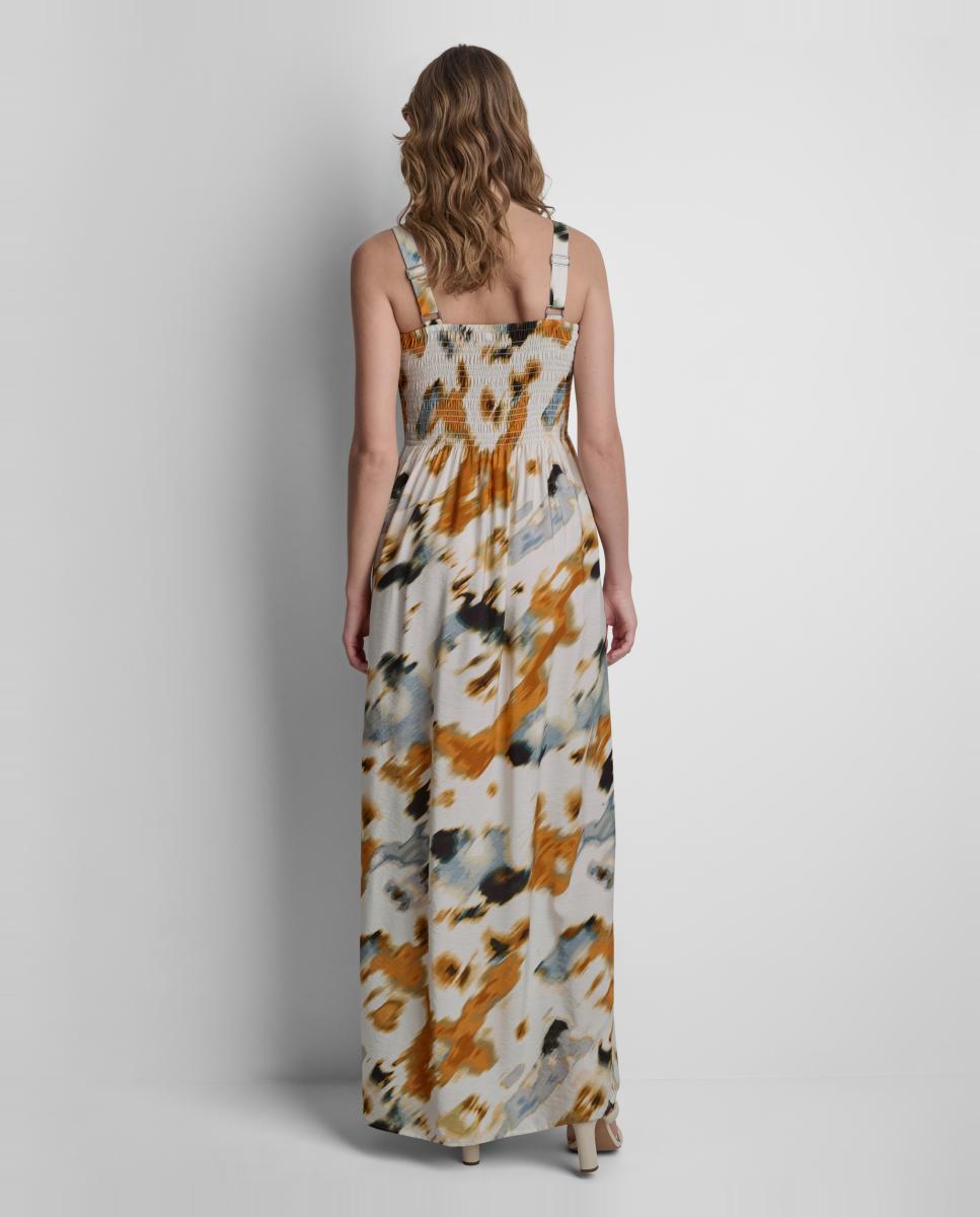 Vestido Comprido de Alças e Estampado Floral Multicolor-4