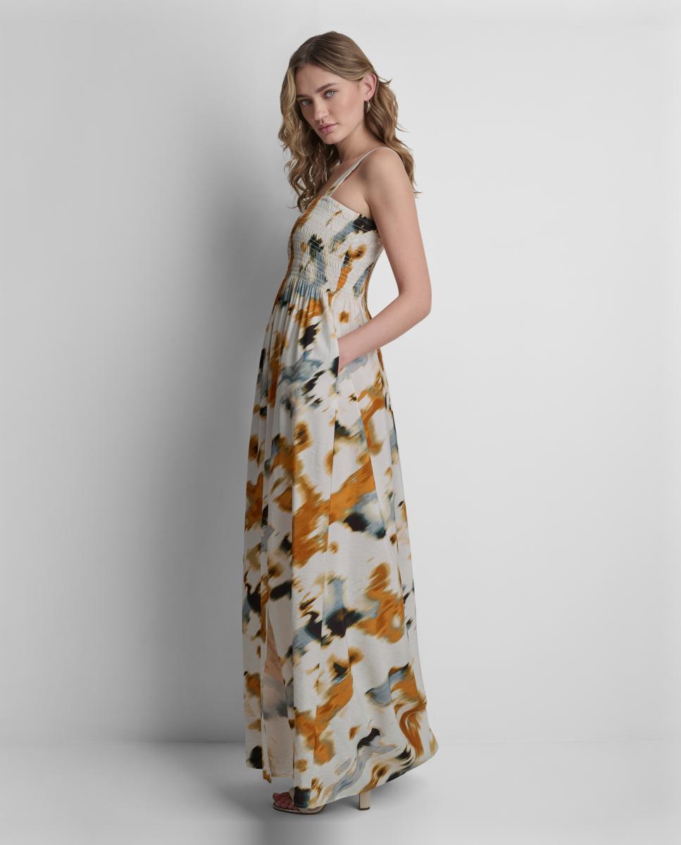 Vestido Comprido de Alças e Estampado Floral Multicolor-5