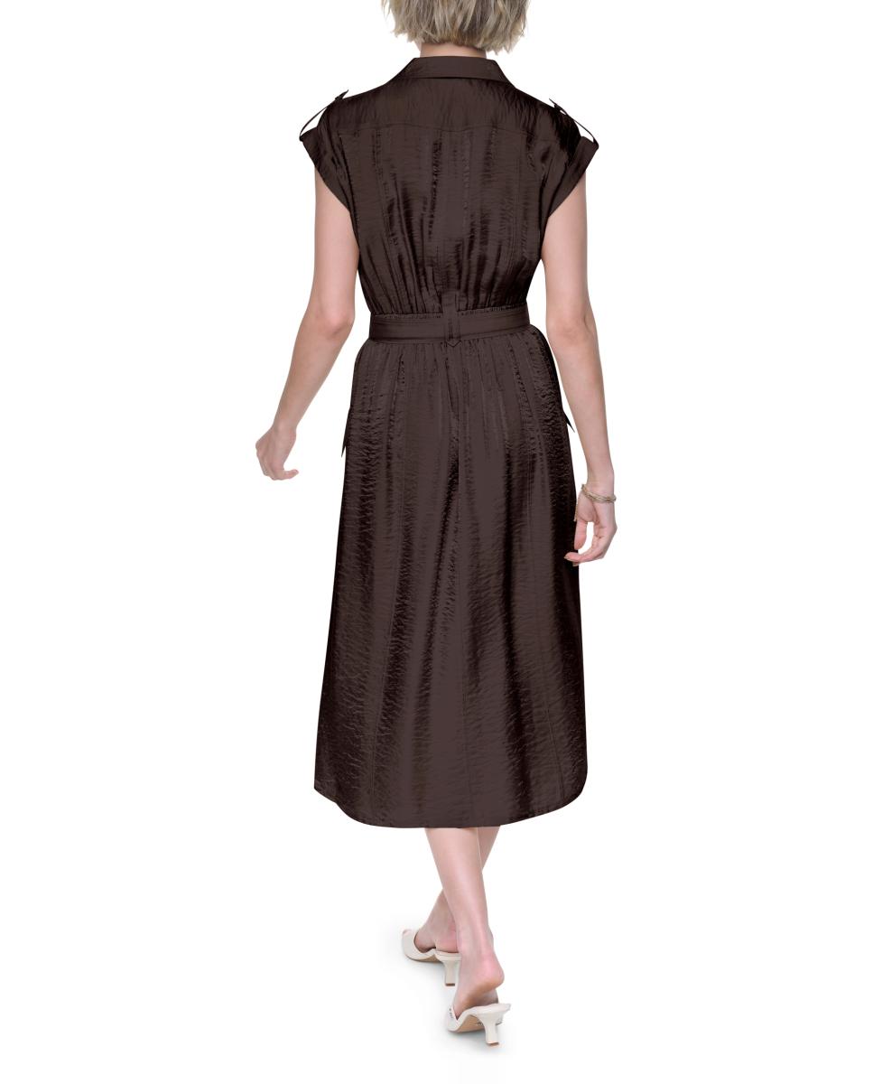 Vestido Midi Tipo Cargo Castanho-escuro-4