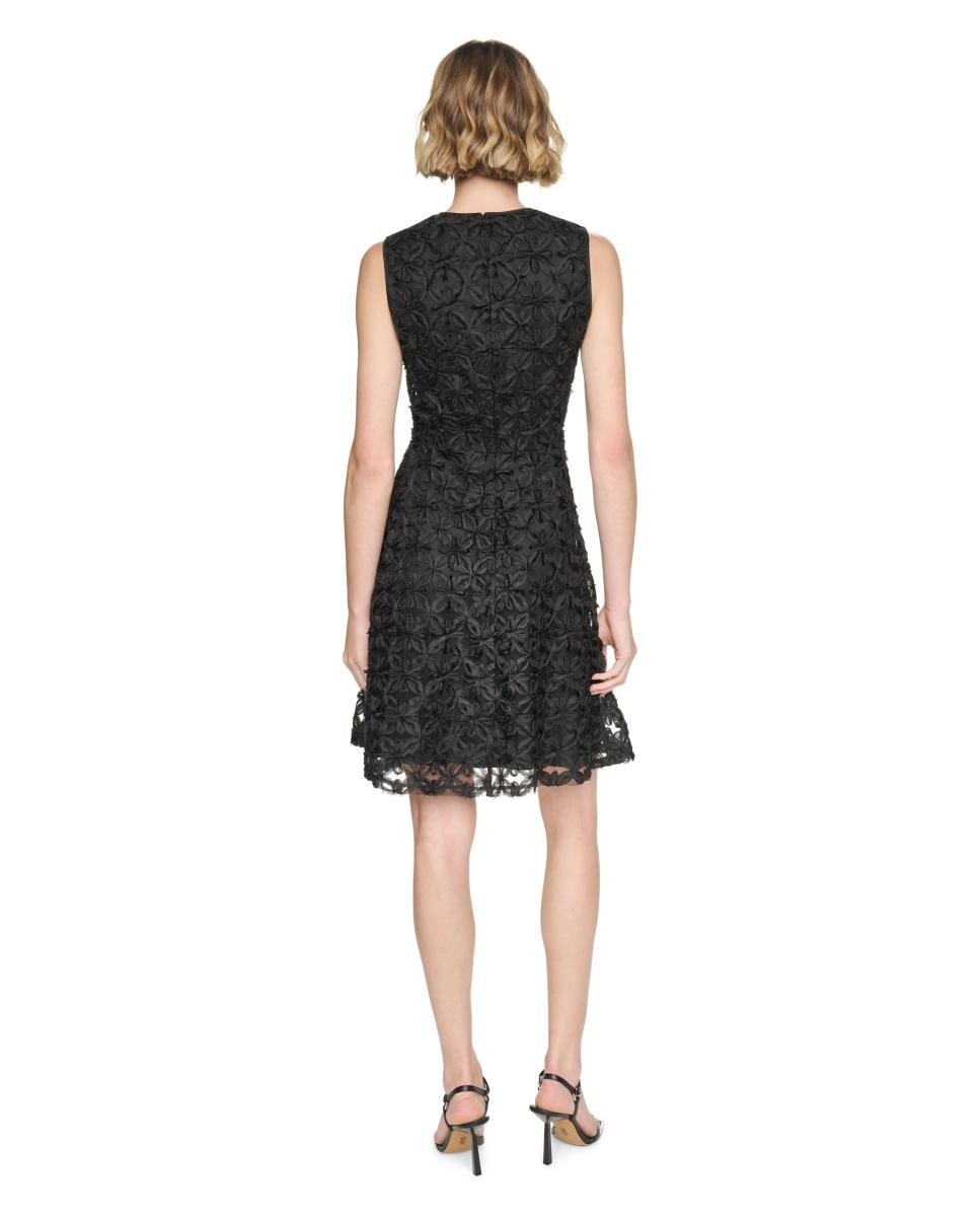 Vestido curto sem mangas Preto-3