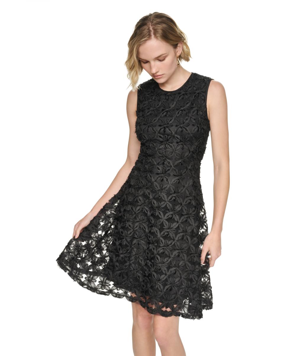 Vestido curto sem mangas Preto-4