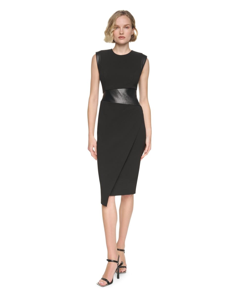 Vestido midi sin mangas - DKNY - Negro Negro-1