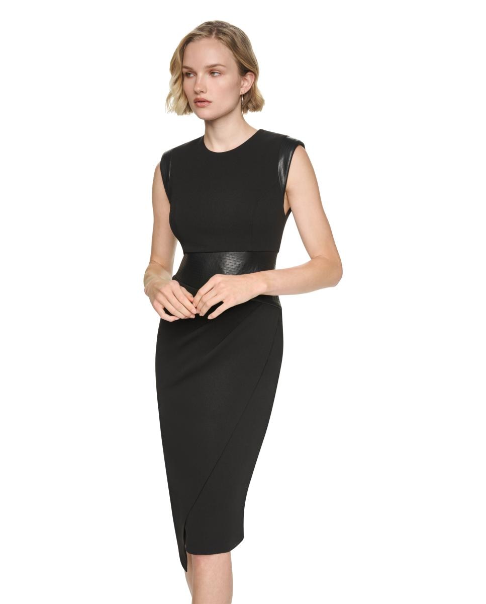Vestido midi sin mangas - DKNY - Negro Negro-4