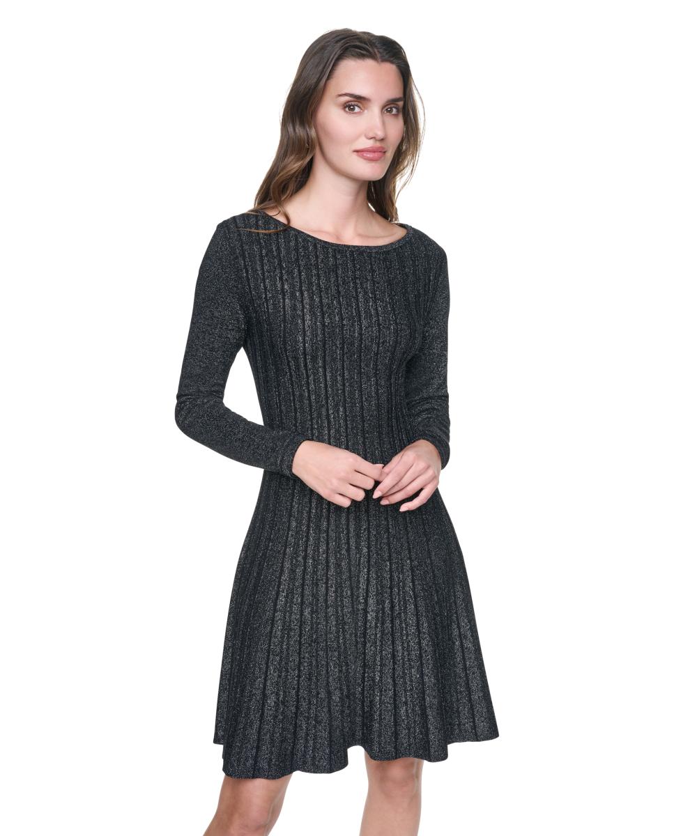 Imagen 4 de Vestido de punto brillante - DKNY - Negro Negro