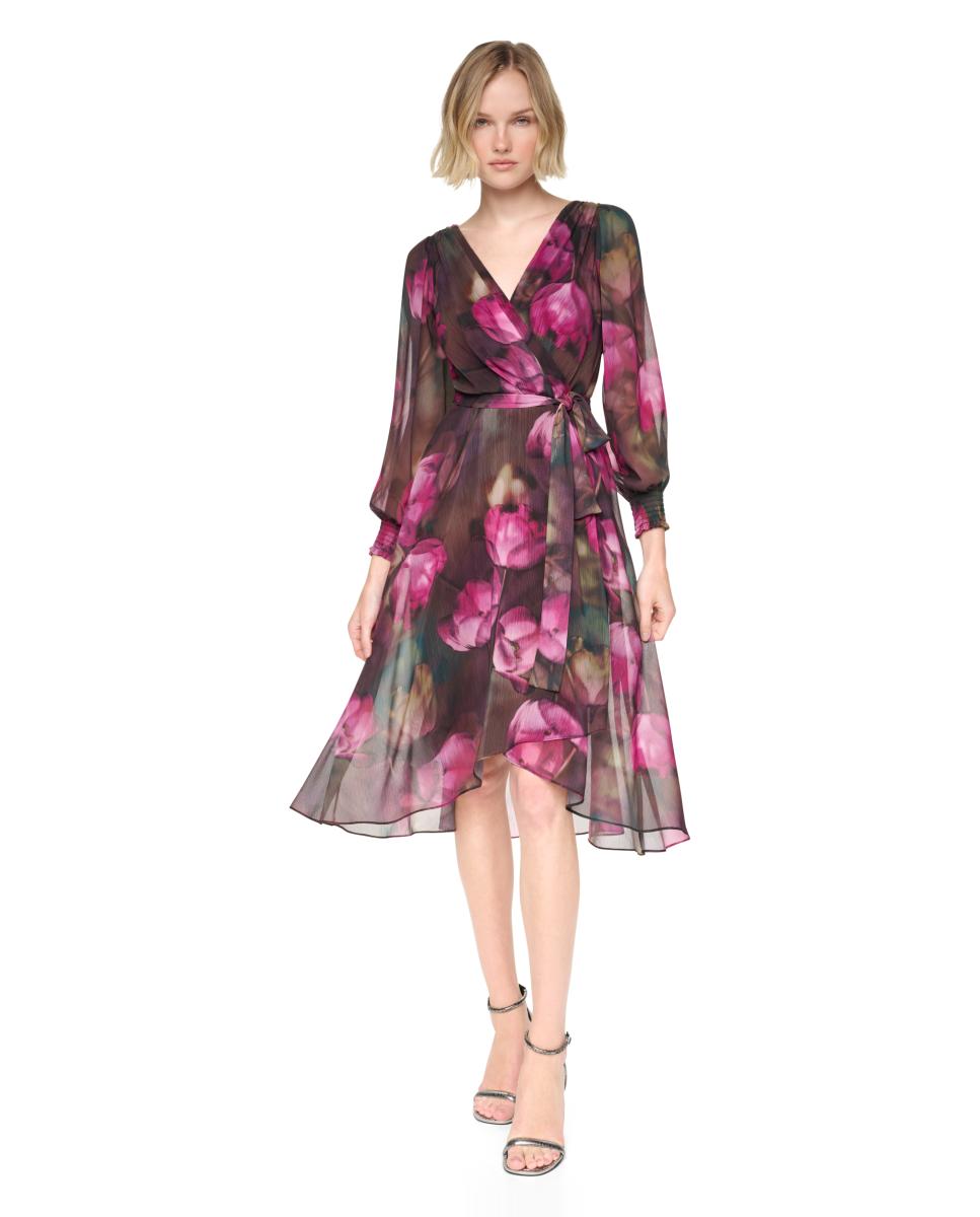 Imagem 0 de Vestido Midi Fluido com Manga Comprida