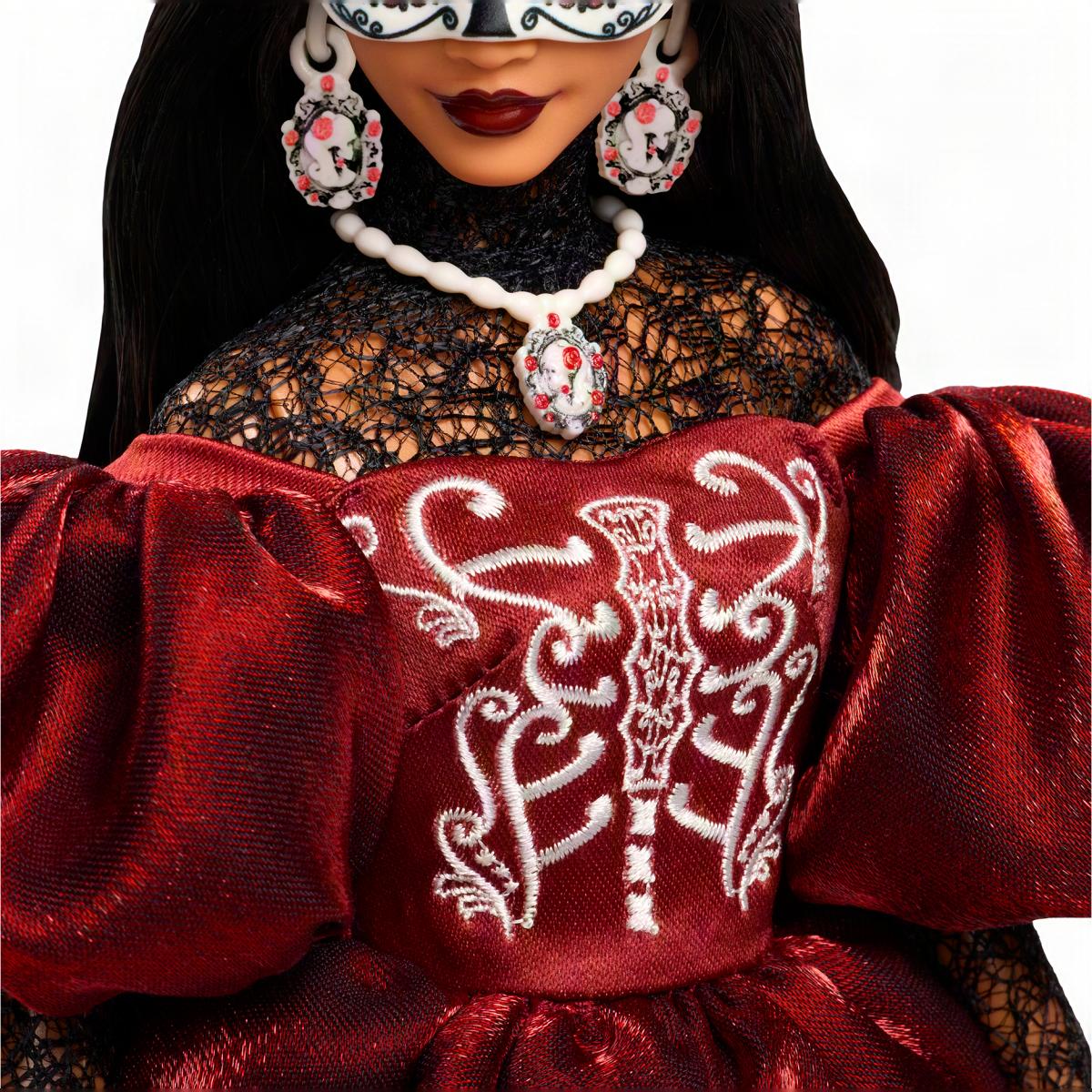 Barbie Día de Muertos con atuendo inspirado en la tradición y detalles premium de gran calidad 3