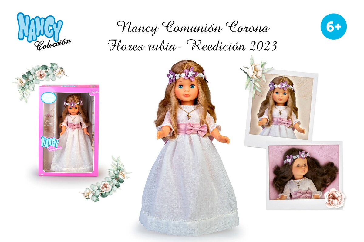 Muñeca Nancy Comunión Corona Flores rubia 2023 Nancy Colección