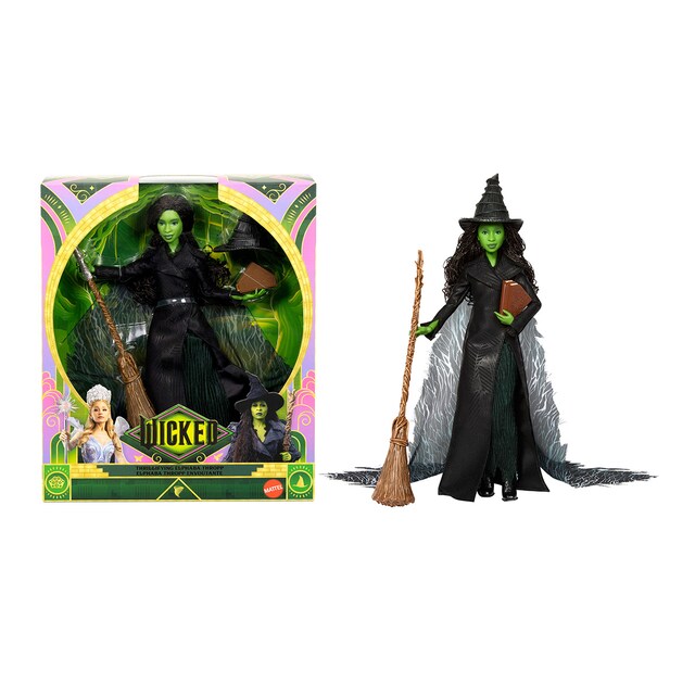 Muñeca Deluxe Elphaba Con Grimorio Wicked Mattel