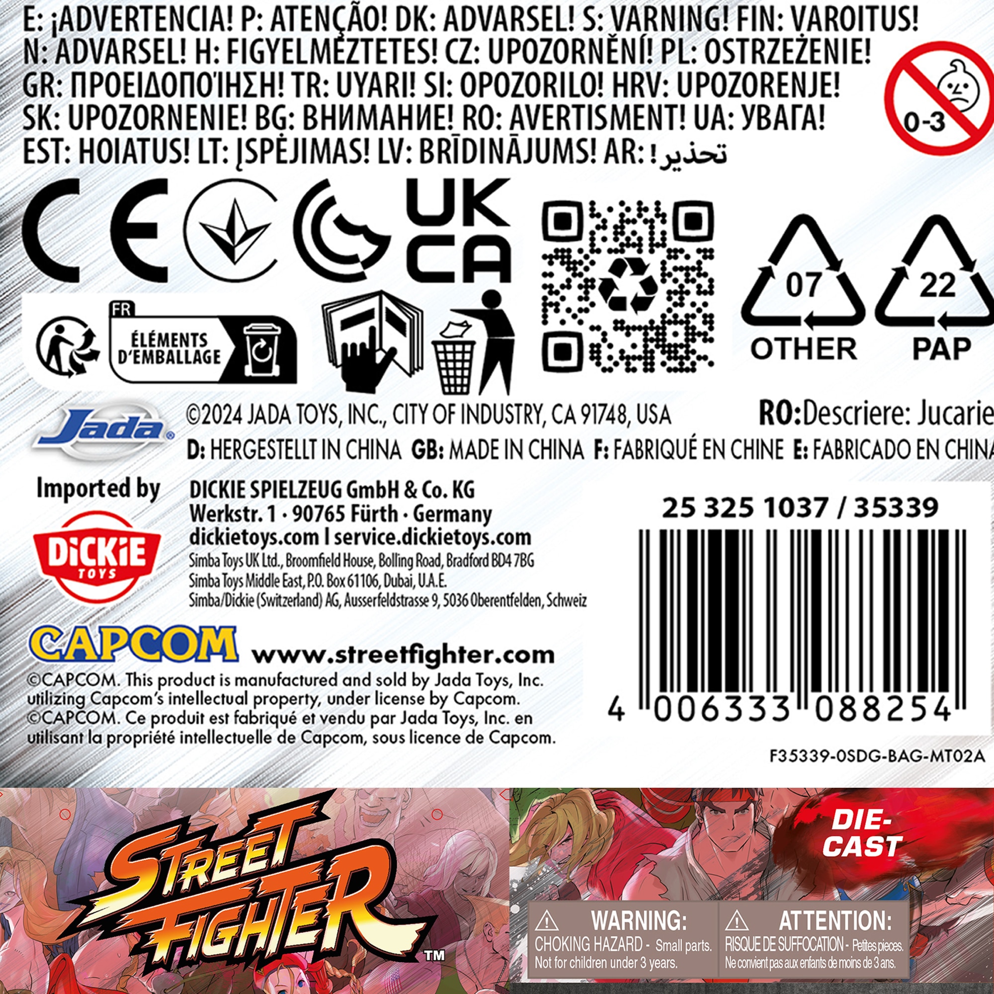 Figura metal 4 cm Street Fighter Jada modelos surtidos 17