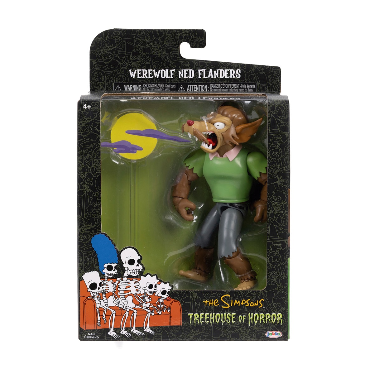 Imagen 2 de Figura Ned Hombre Lobo 13 cm Casa del Terror de Los Simpsons Disney Jakks