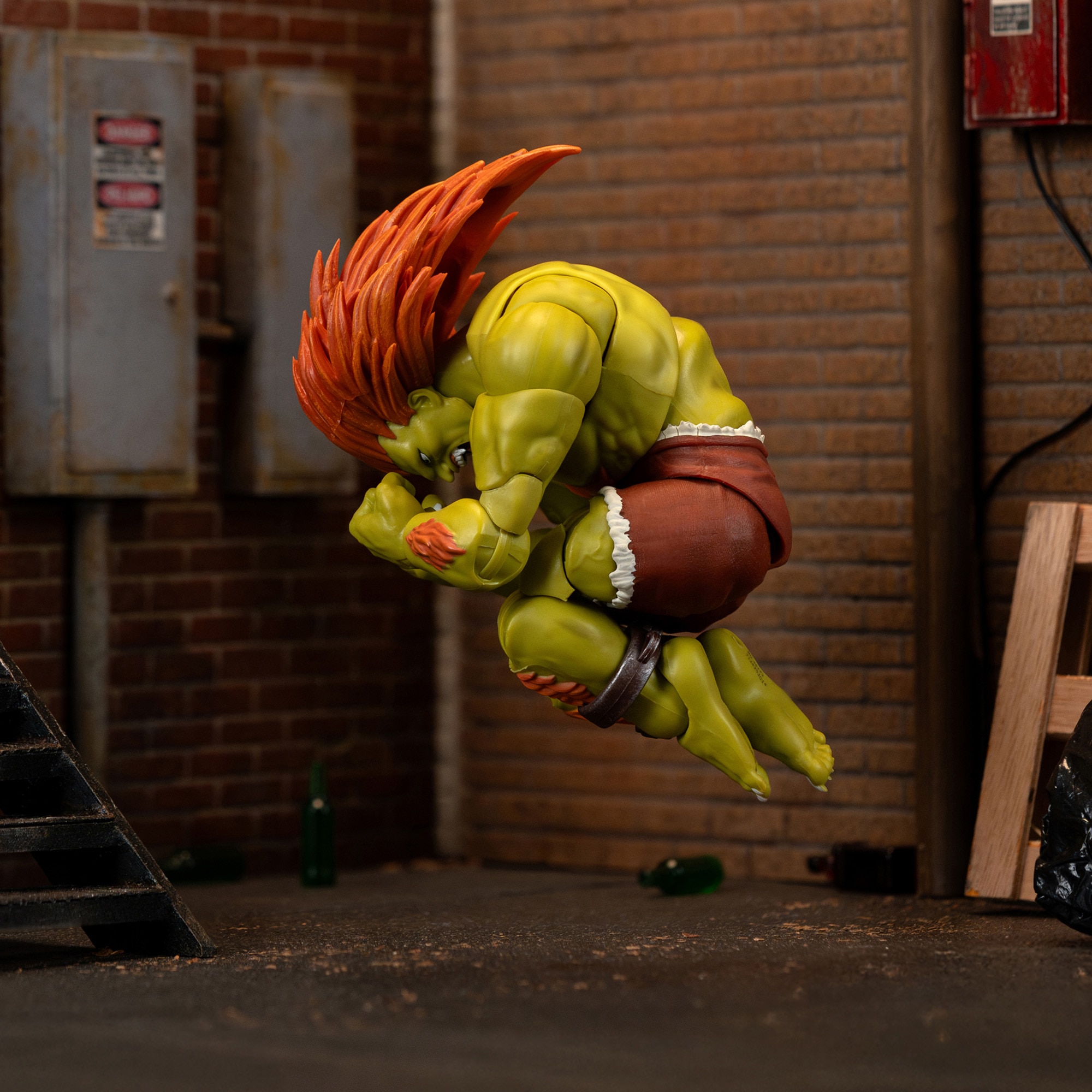 Jada Toys Figura Articulada De Blanka 15 Cm – Street Fighter II, Piel Verde, Postura Salvaje, Manos Intercambiables