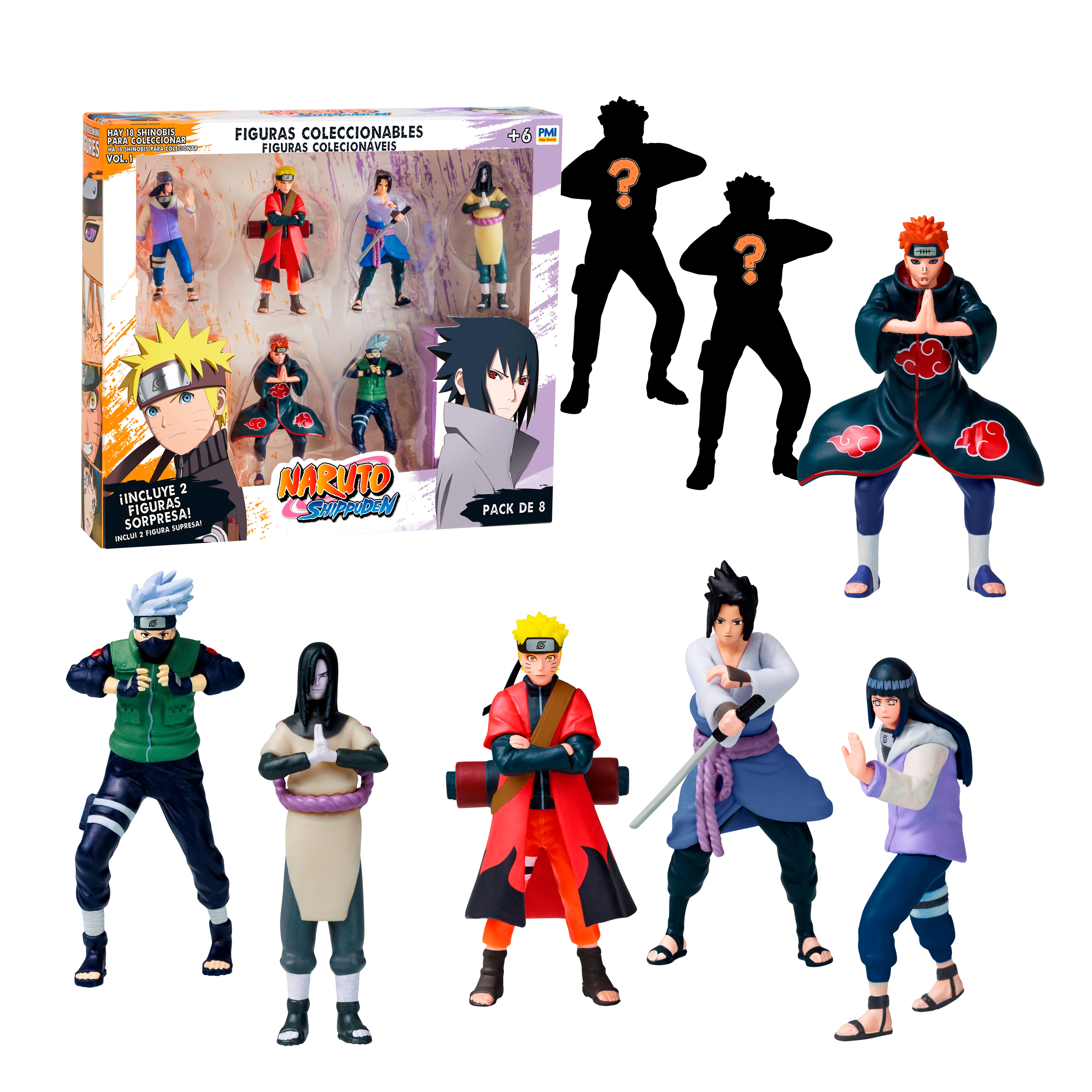 Pack de 8 figuras de 7 cm Naruto 5