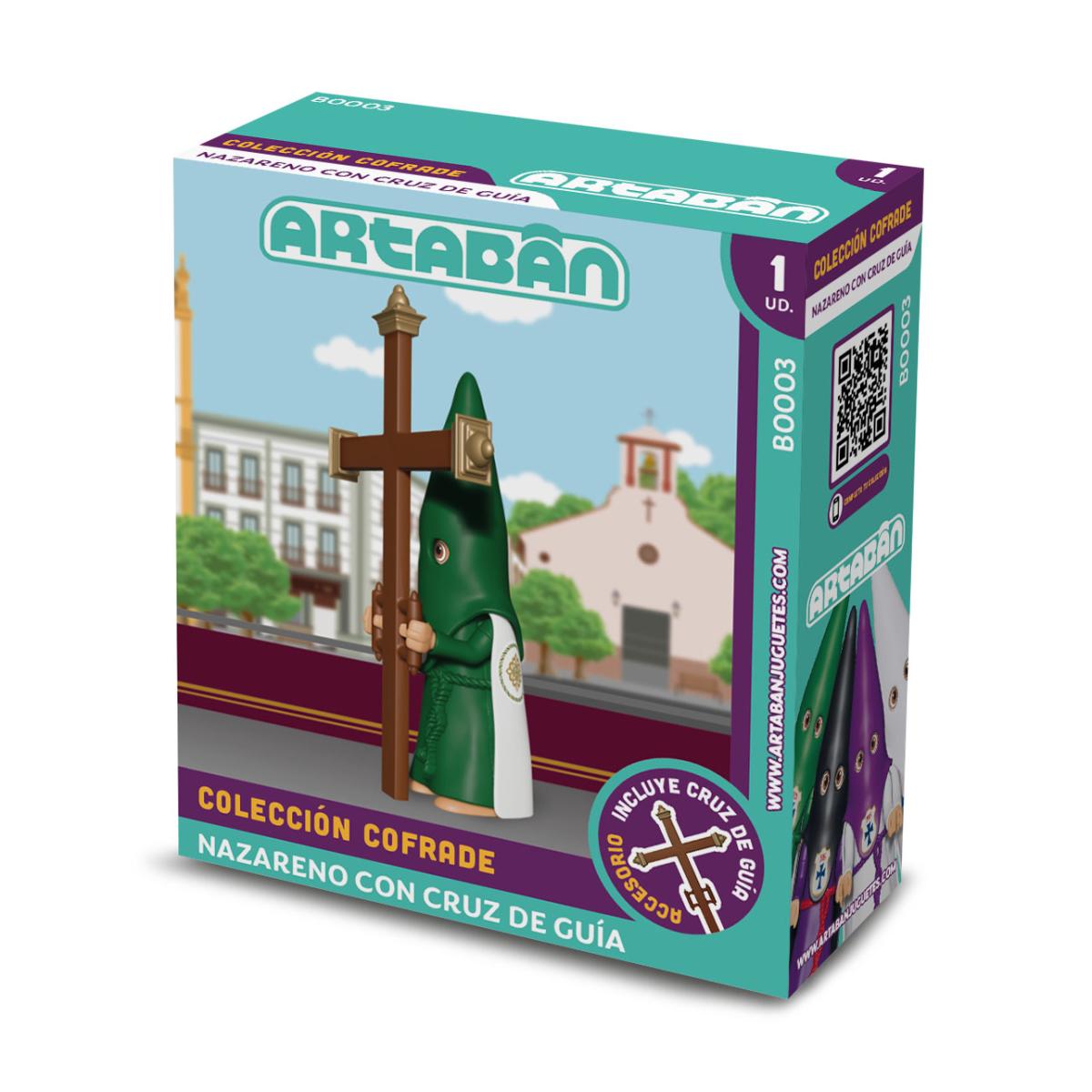 ARTABÁN - Figura Nazareno con Cruz de Guía Hermandad de capa verde Artabán