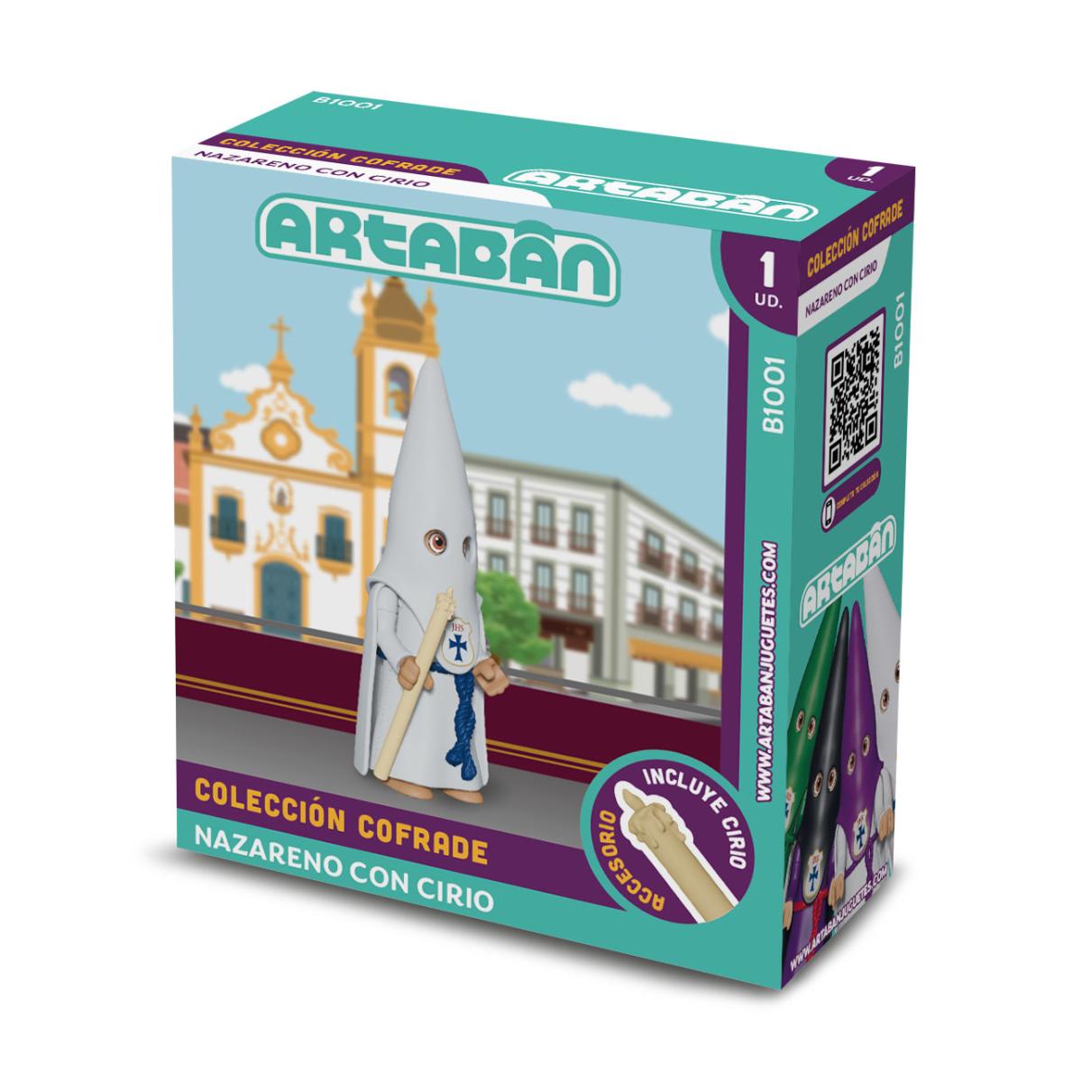 ARTABÁN - Figura Nazareno con Cirio Hermandad de capa blanca Artabán