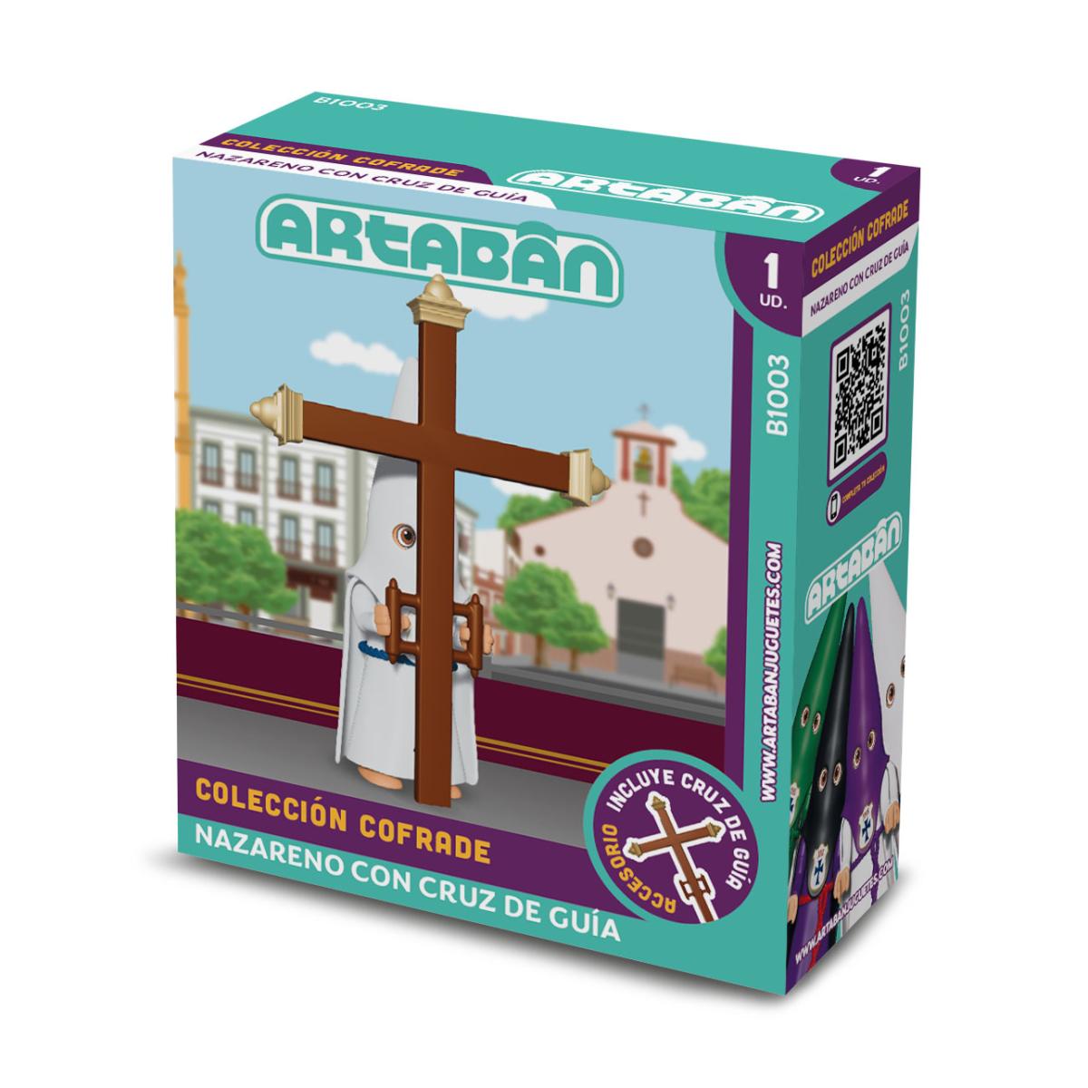 ARTABÁN - Figura Nazareno con Cruz de Guía Hermandad de capa blanca Artabán