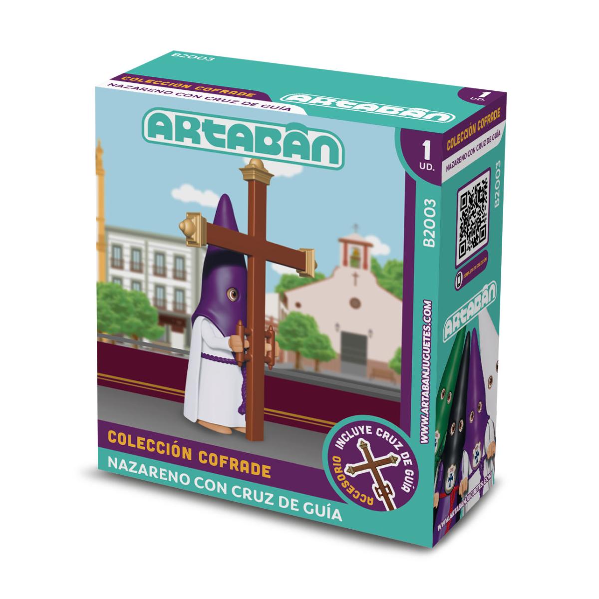 ARTABÁN - Figura Nazareno con Cruz de Guía Hermandad de capa morada Artabán