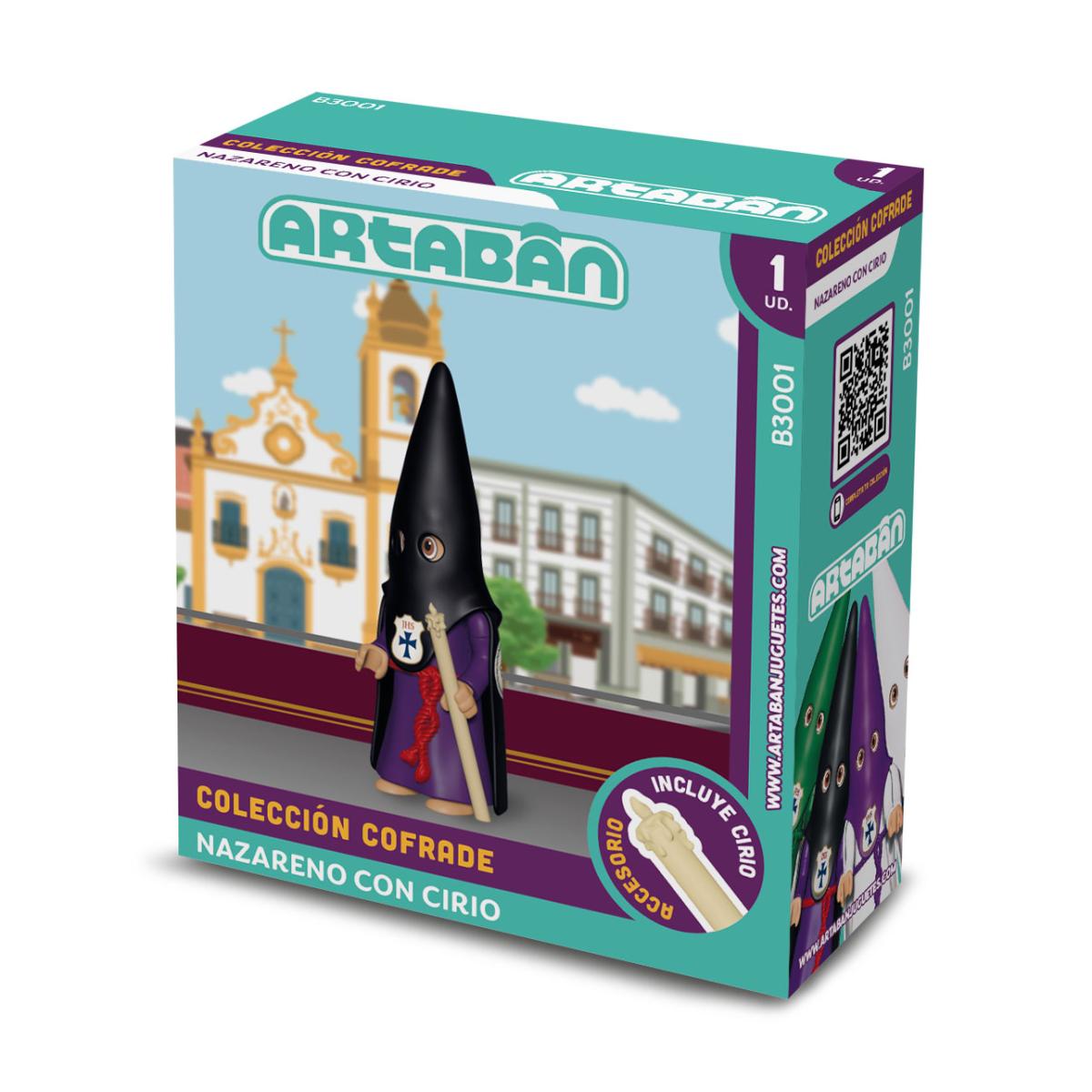 ARTABÁN - Figura Nazareno con Cirio Hermandad de capa negra Artabán
