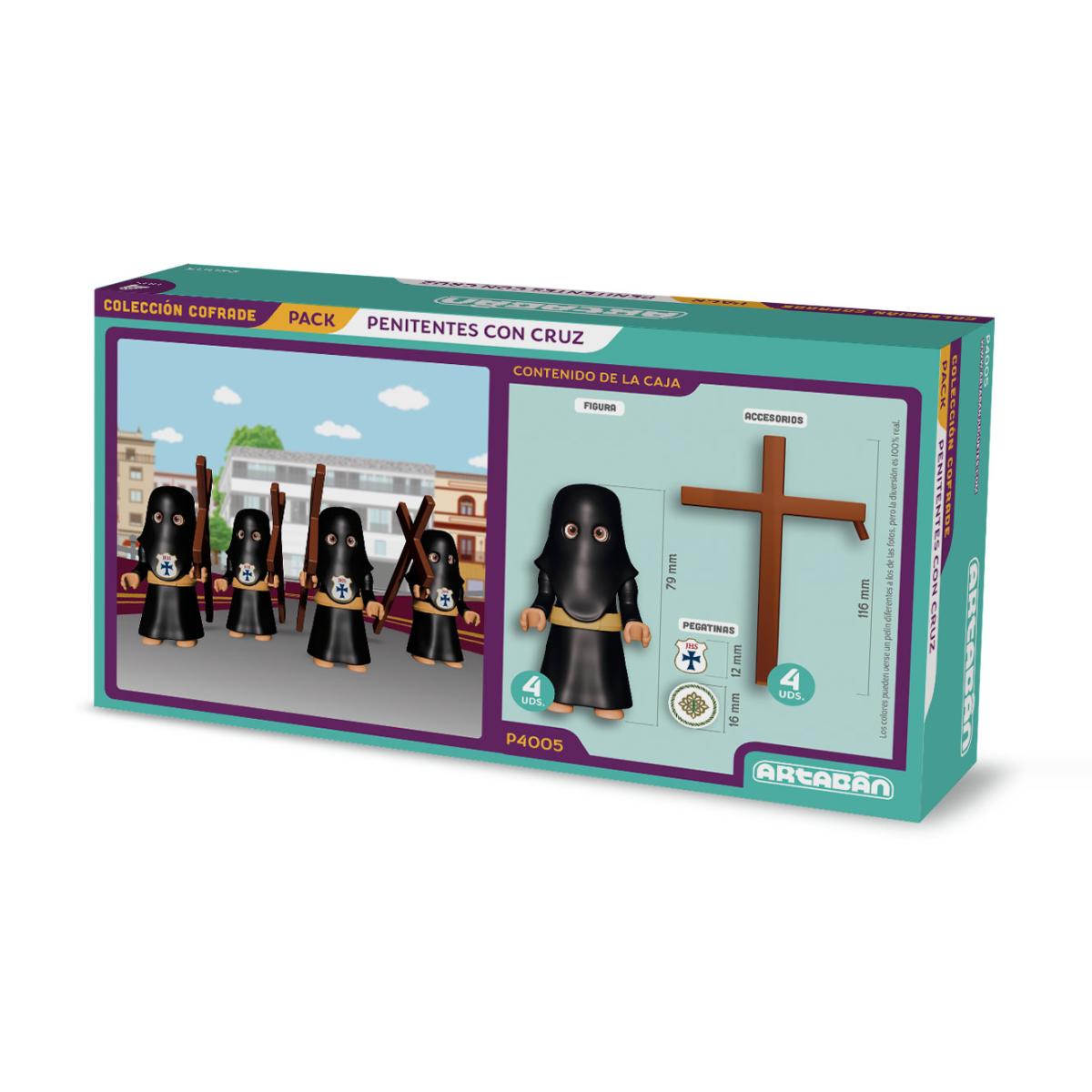 Pack 4 figuras Penitentes con Cruz Hermandad de cola negra Artabán 2