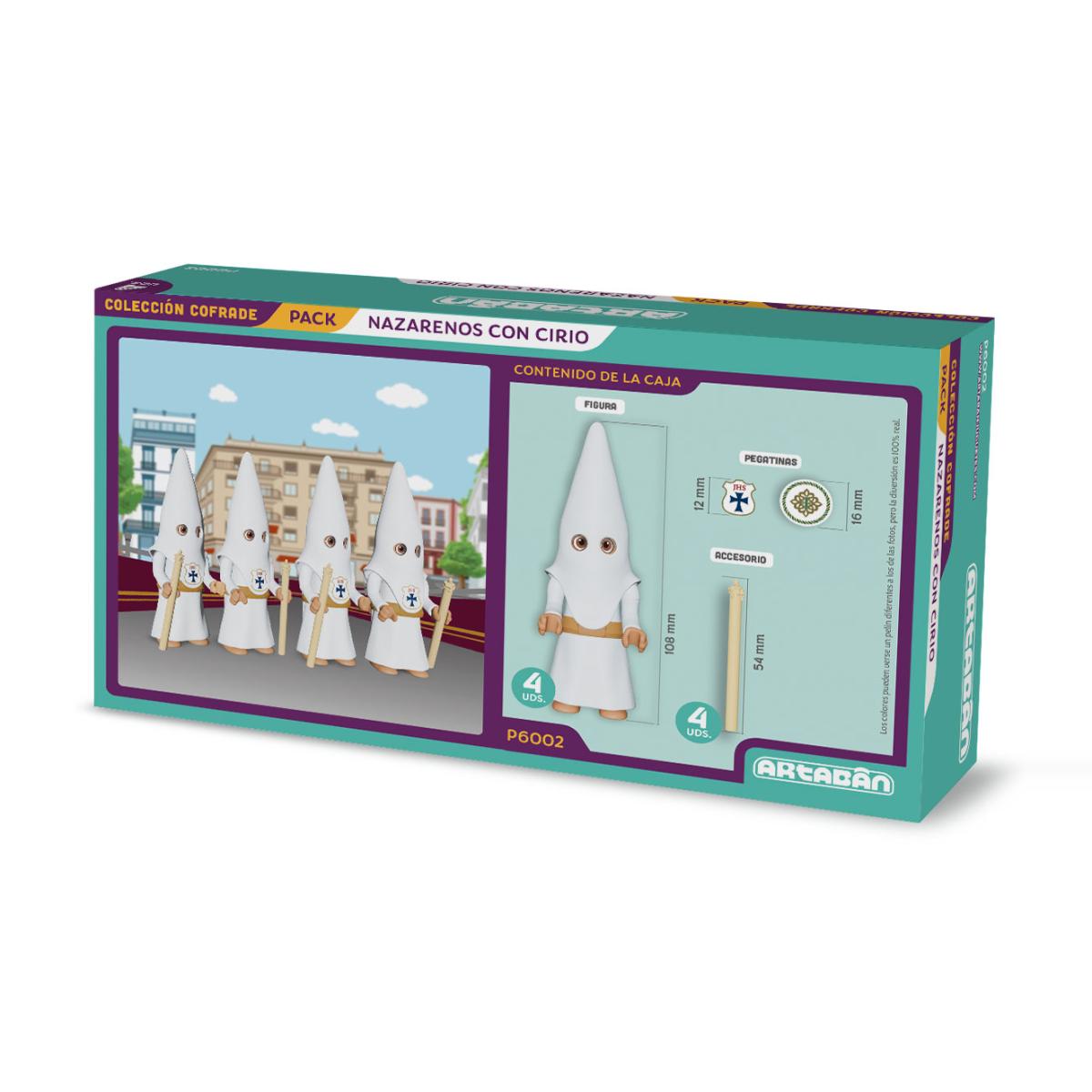 Imagen 2 de Pack 4 figuras Nazarenos con Cirio Hermandad de cola blanca Artabán