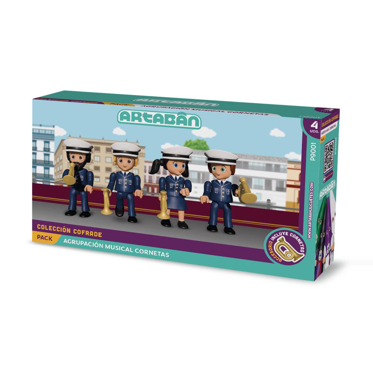 ARTABÁN - Pack 4 figuras Músicos Agrupación Musical Cornetas Artabán