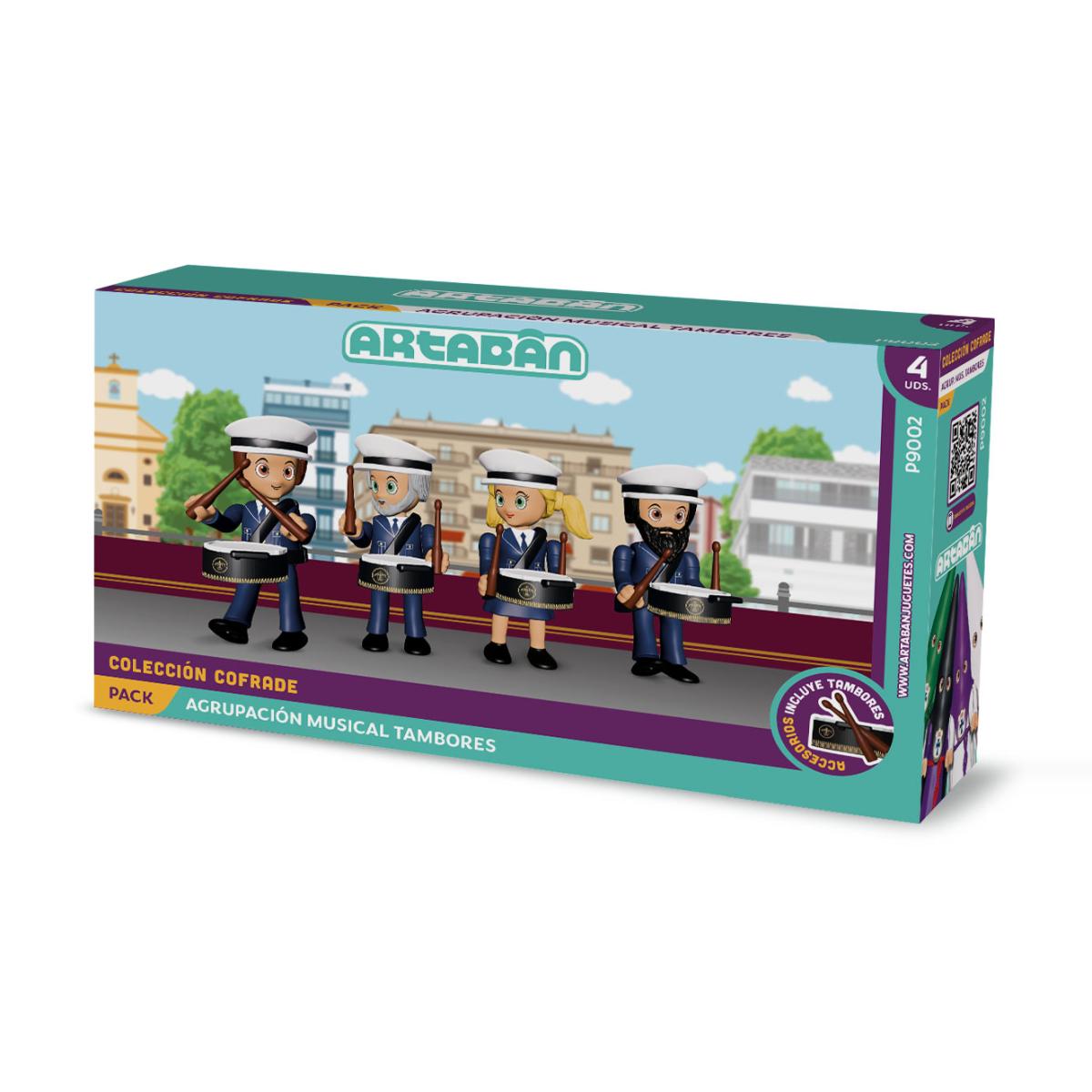 ARTABÁN - Pack 4 figuras Músicos Agrupación Musical Tambores Artabán