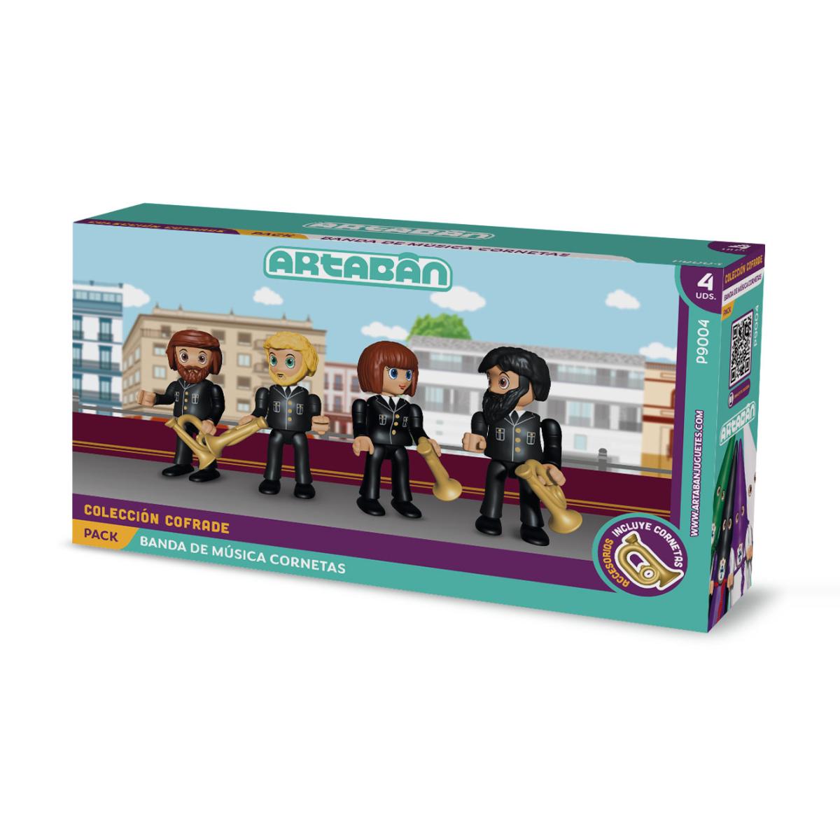 ARTABÁN - Pack 4 figuras Músicos Banda Música Cornetas Artabán
