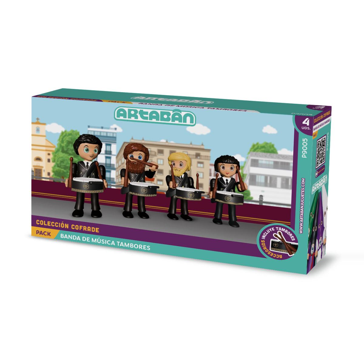 ARTABÁN - Pack 4 figuras Músicos Banda Música Tambores Artabán