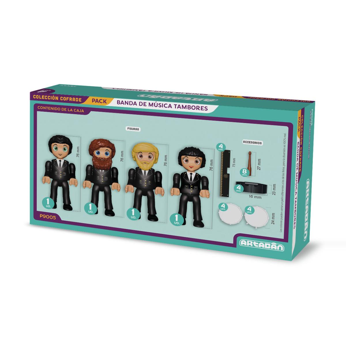 Pack 4 figuras Músicos Banda Música Tambores Artabán 2