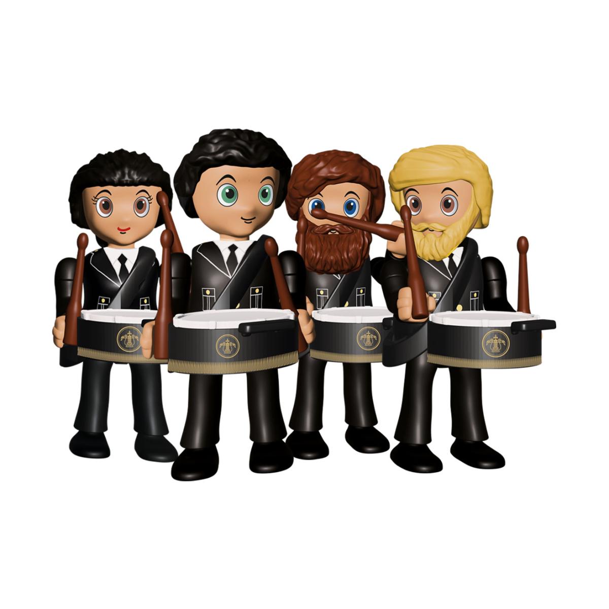 Pack 4 figuras Músicos Banda Música Tambores Artabán 3