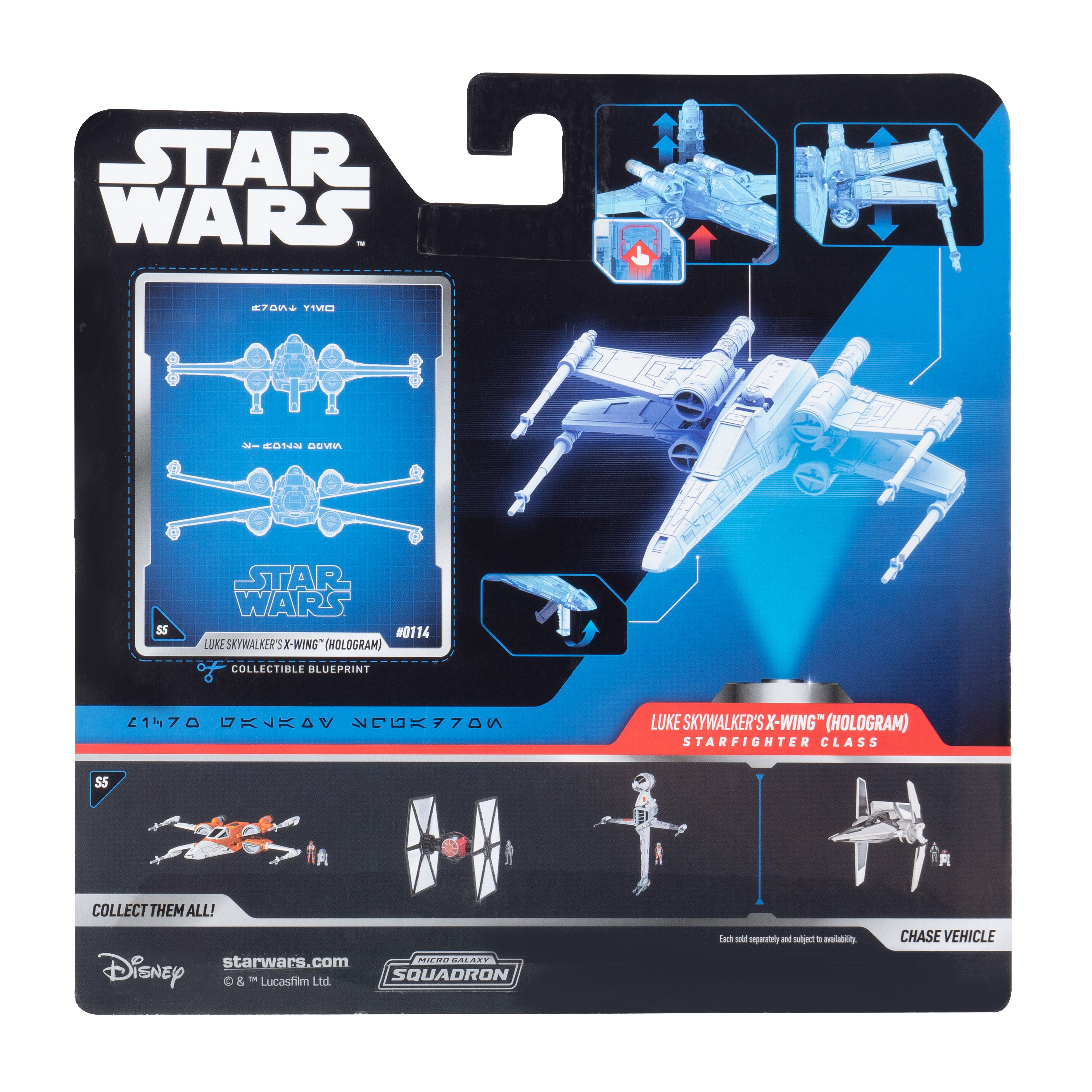 Star Wars X Wing Luke Skywalker hologram, nave traslúcida · Bizak
