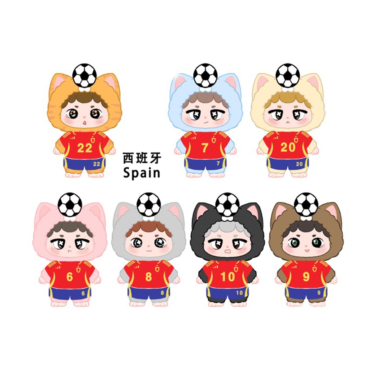 Blind Box Niinoo Dreaming Fútbol edición España de Seventh Player 7 modelos surtidos 7