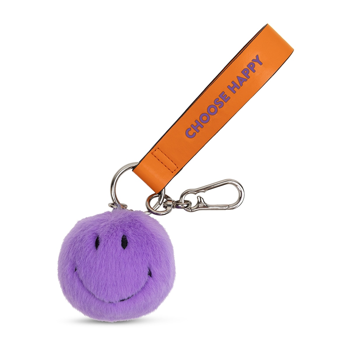 Smileyworld - Llavero de peluche morado oscuro Keychain ECO Fuzzy Smiley Bon Ton Toys