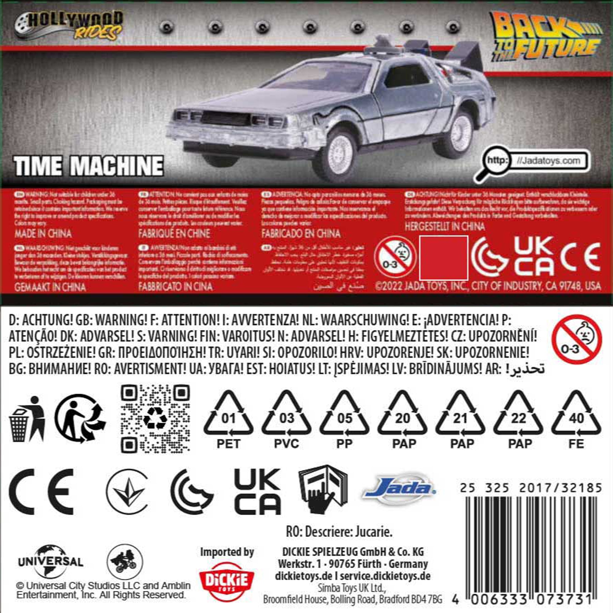 Réplica à escala 1:32 do DeLorean de «Regresso ao Futuro» Jada 8