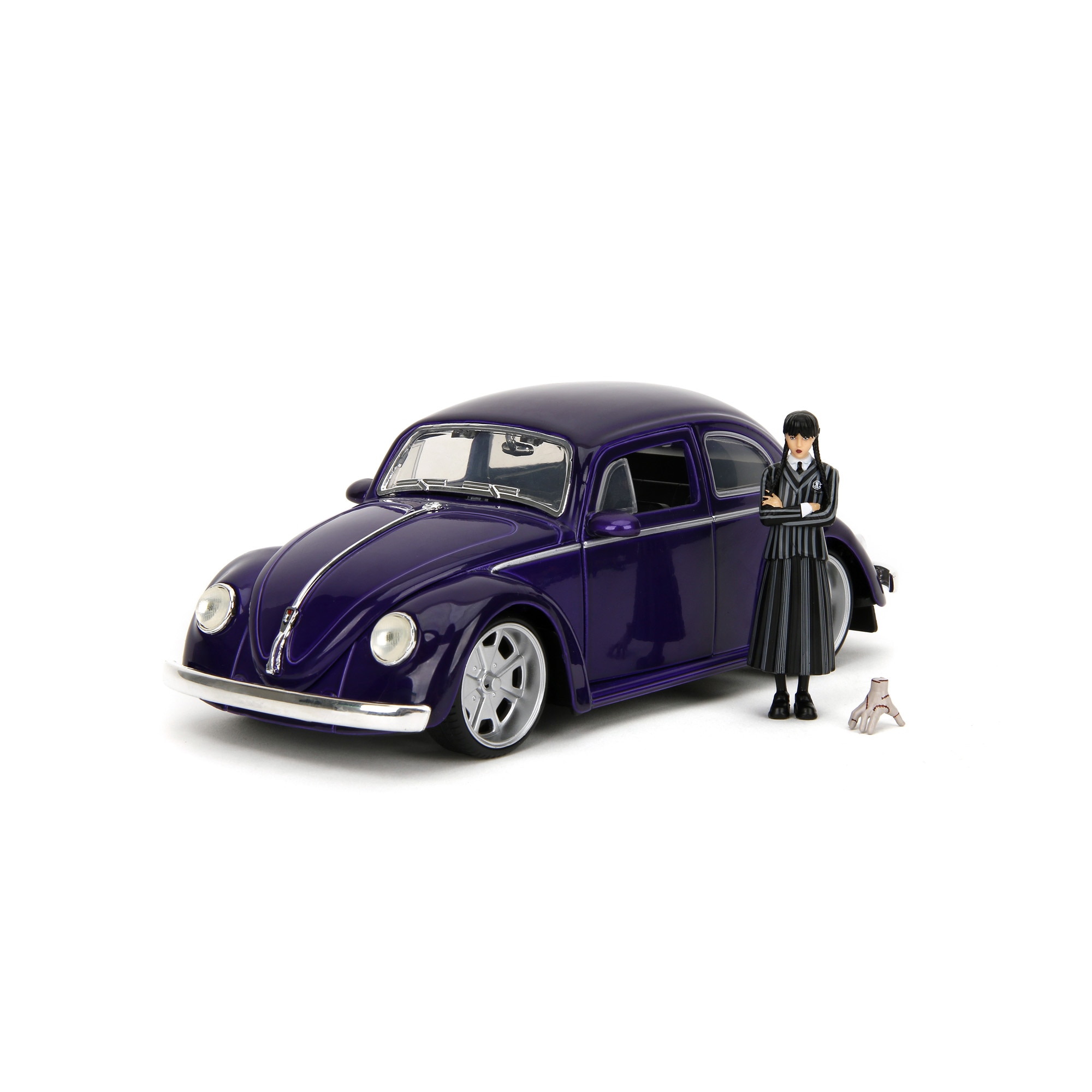 Volkswagen Beetle modelo 1972 con figura Miércoles Jada · Jada