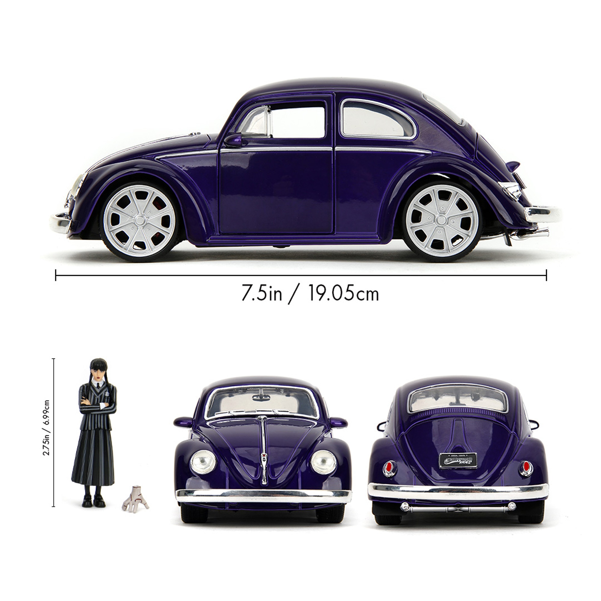 Volkswagen Beetle modelo 1972 con figura Miércoles Jada 4