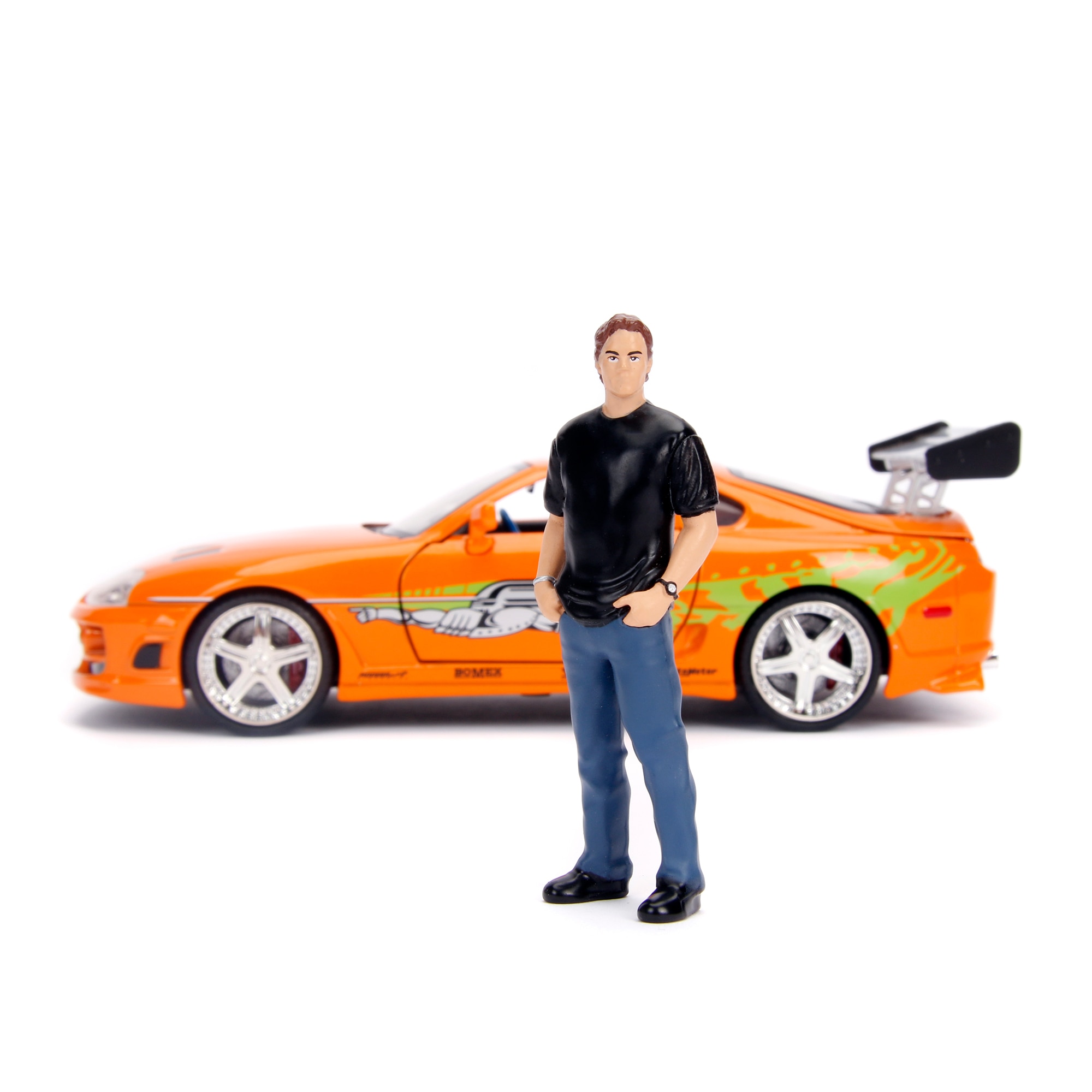 Coche de metal 1:24 Supra con figura Brian O?Conner Fast & Furious