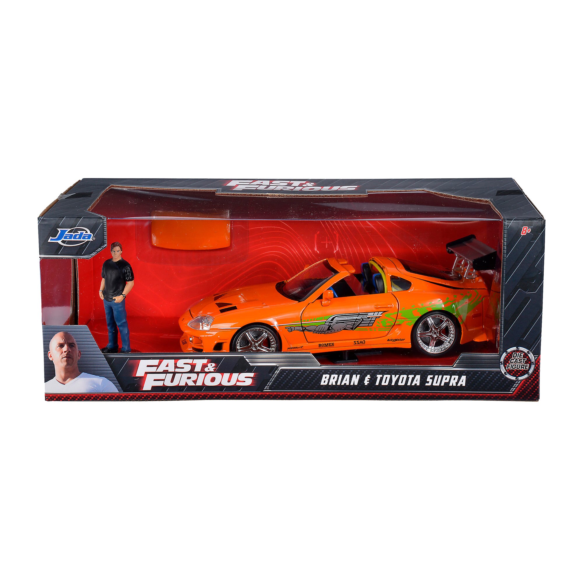 Coche de metal 1:24 Supra con figura Brian O?Conner Fast & Furious