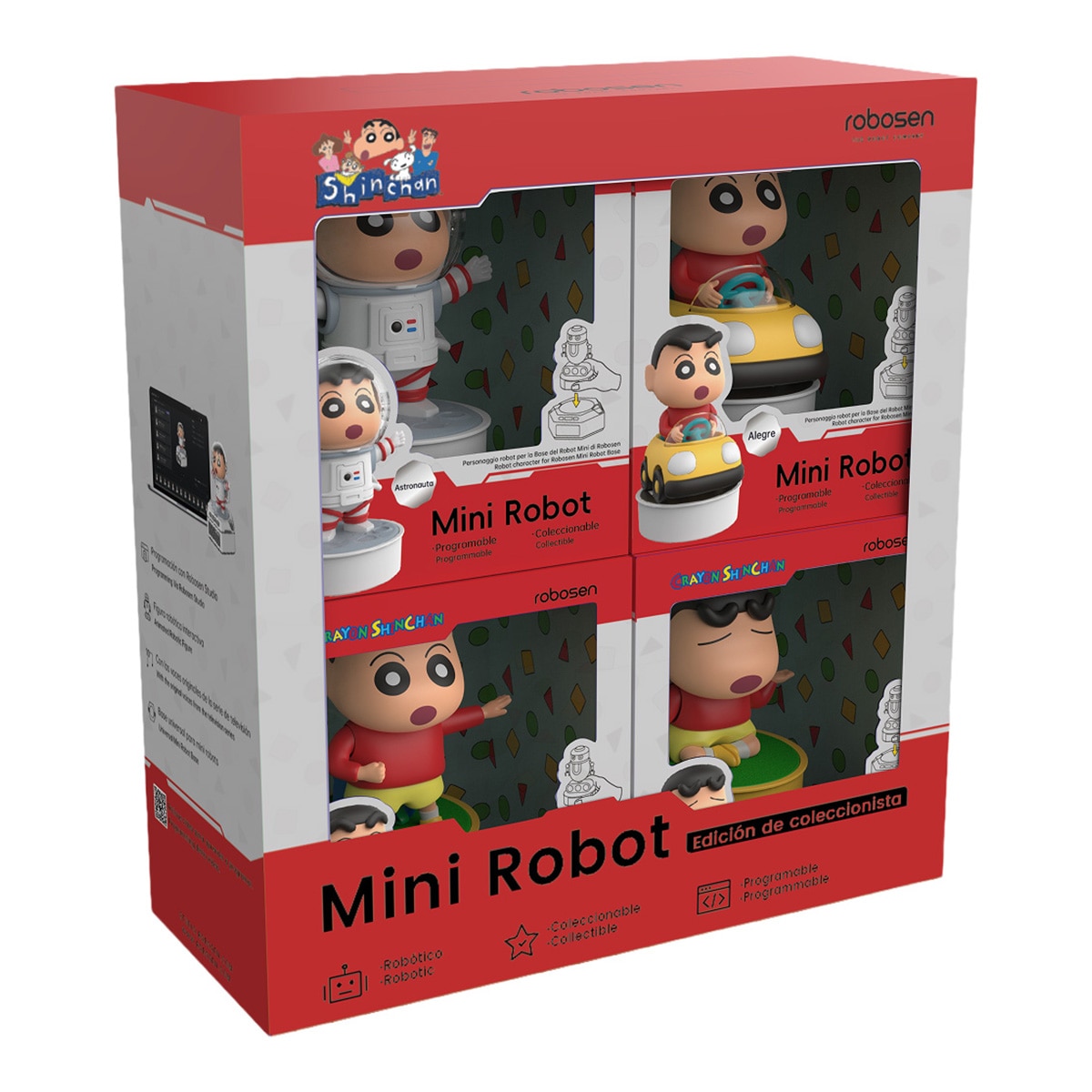 Imagen 4 de Pack 4 Mini Robots Shinchan Edición de Coleccionista Versión Española Robosen modelos surtidos