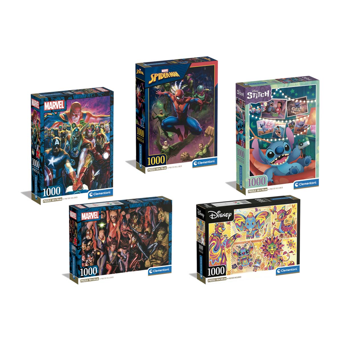 Clementoni - Puzzle 1000 piezas Compact Disney - Marvel Clementoni modelos surtidos