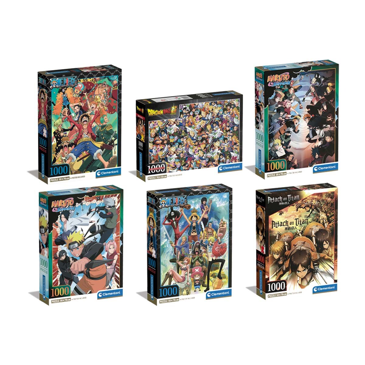 Puzzle 1000 piezas Anime Compact Clementoni modelos surtidos