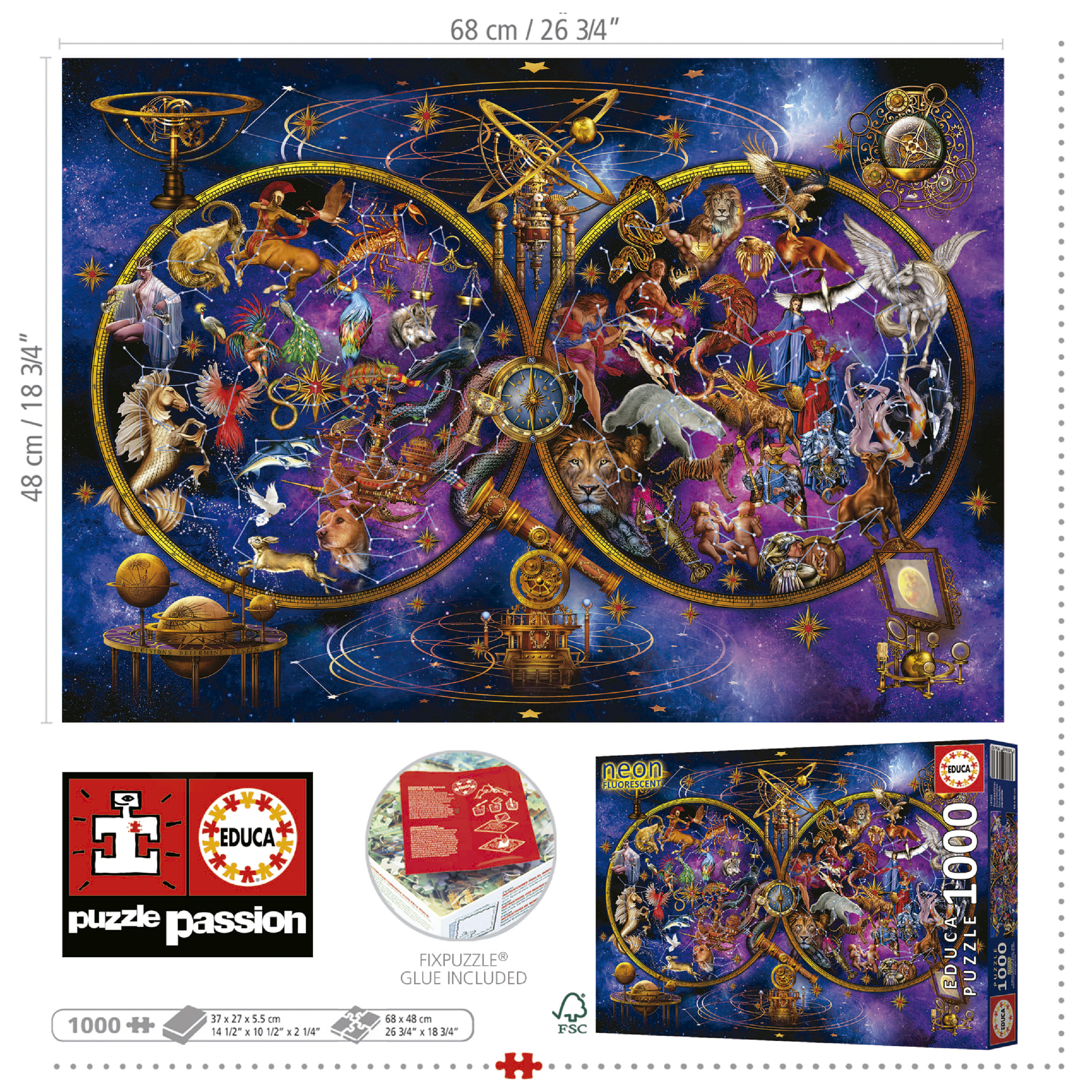 Puzzle Constelações Efecto Neón 1000 Peças 3