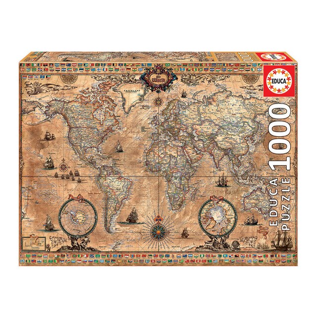 Imagen 0 de Puzzle 1000 Piezas Antique World Map Educa