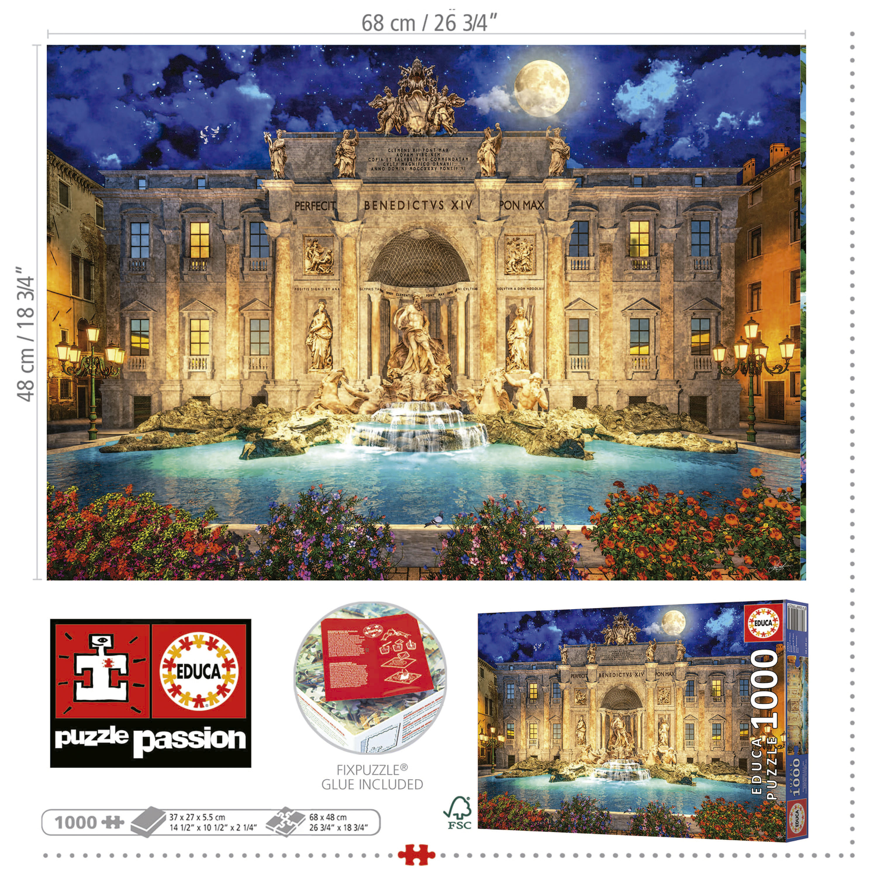 Puzzle Fontana di Trevi de 1000 Peças 3
