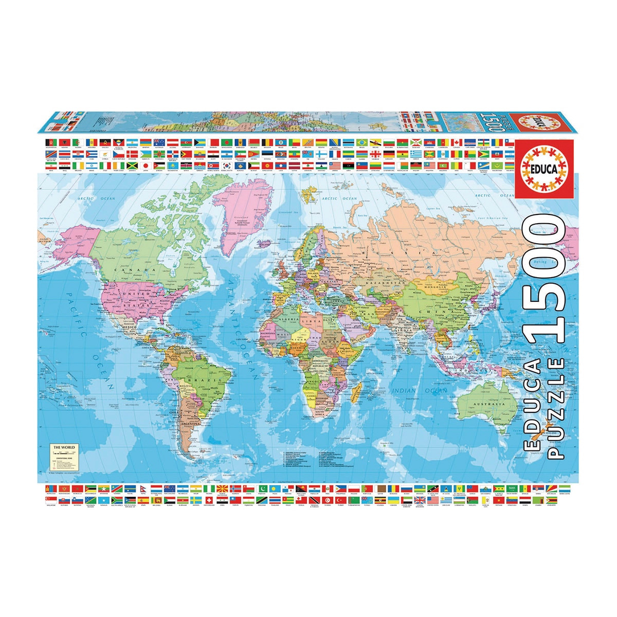 Puzzle Mapamundi Político de 1500 Peças 1