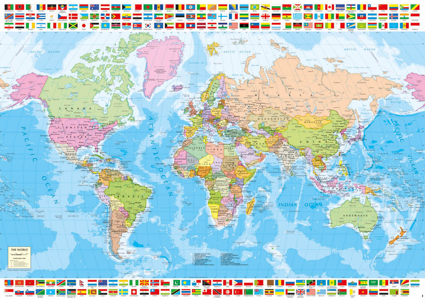 Puzzle Mapamundi Político de 1500 Peças 2